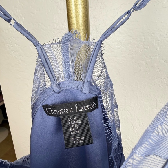 Christian Lacroix Lavender Satin Pajama Cami & Wide-Leg Pants - Picture 2 of 11